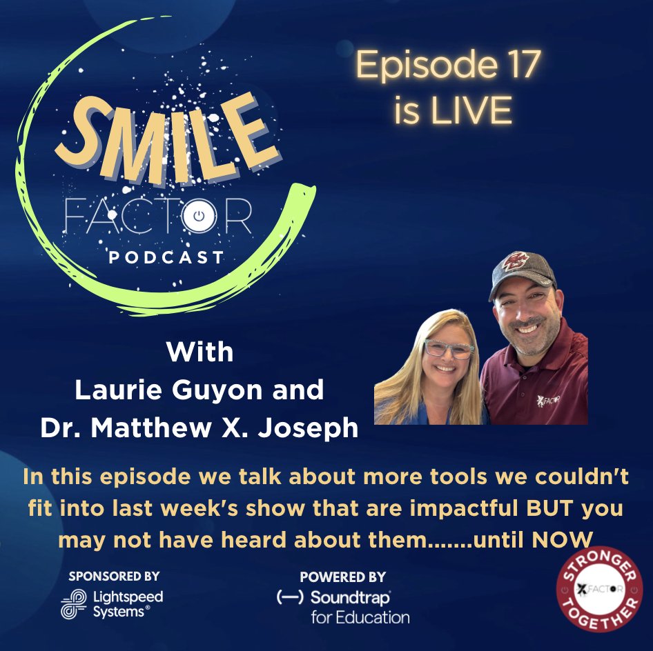 Episode 17 is live @SMILELearning and I dive into EVEN MORE lesser know #EdTEch tools such as @StoryboardThat @trello @hellorubyworld @exploreorg and more. Check it out at: spotifyanchor-web.app.link/e/W7bLIGMraJb Sponsored by @lightspeedsys #SMILEFactor Powered by @soundtrap @XFactorEdu