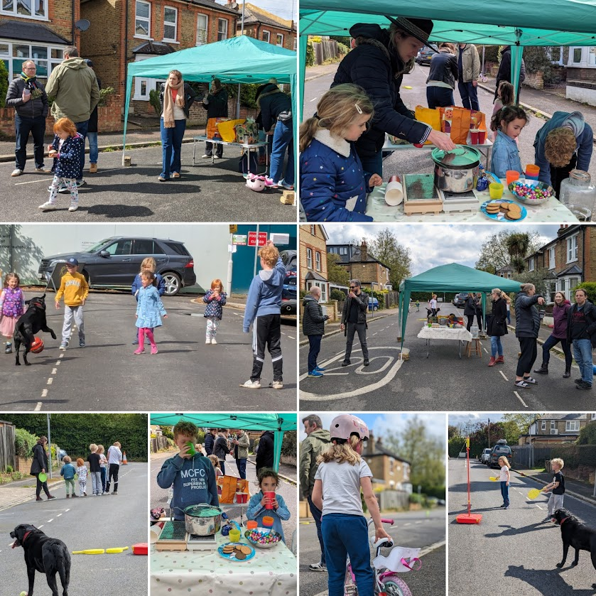 Swingball, bikes, skateboards, frisbees, a football-playing dog PLUS hot chocolate, sweet treats & sunshine too... the perfect ingredients for a fantastic play street event catching up with neighbours on Piper Road! #Norbiton #PlayingOut #SpaceForPlay #Community #SundayFunday