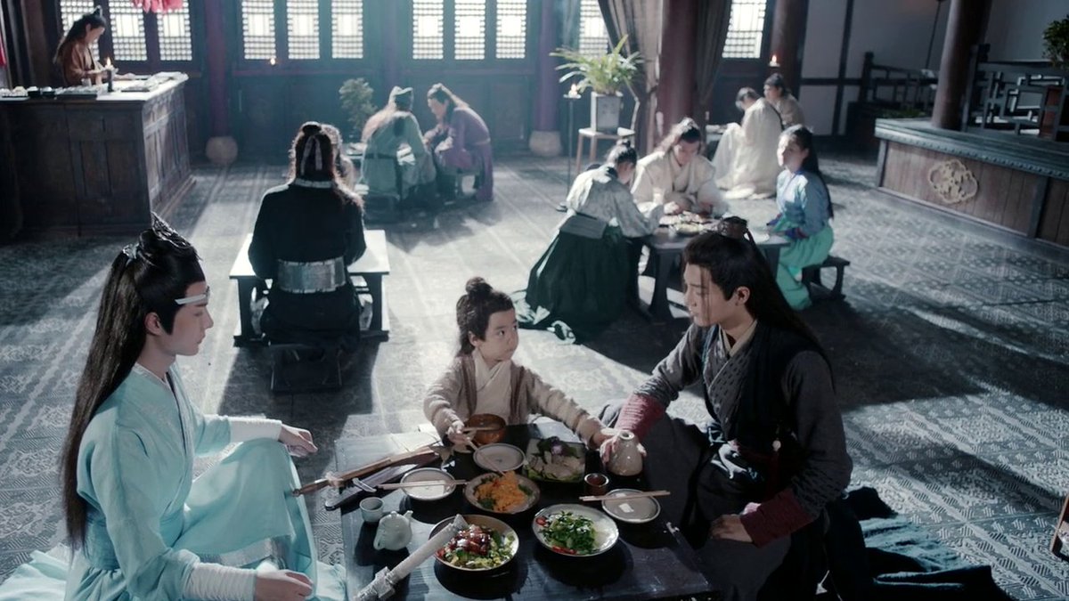 The best little family moment 🥹
A-yuan is so happy, wwx is in awe, feeling so soft, and lan zhan is at home in his heart ❤️

#TheUntamed