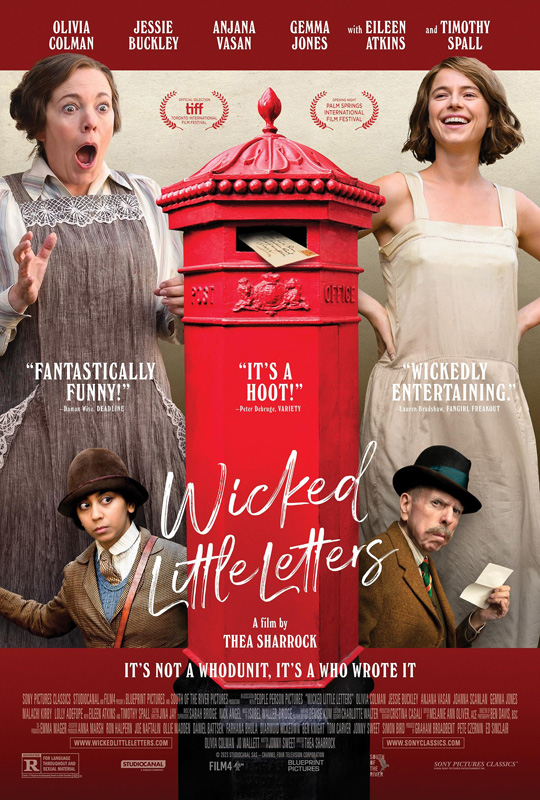 Have a wicked afternoon and join us for WICKED LITTLE LETTERS at the #MVFILMCENTER today at 4PM. A 1920s English seaside town bears witness to a farcical and occasionally sinister scandal in this 'riotous who-write-it' comedy. mvfilmsociety.com/2024/04/wicked…