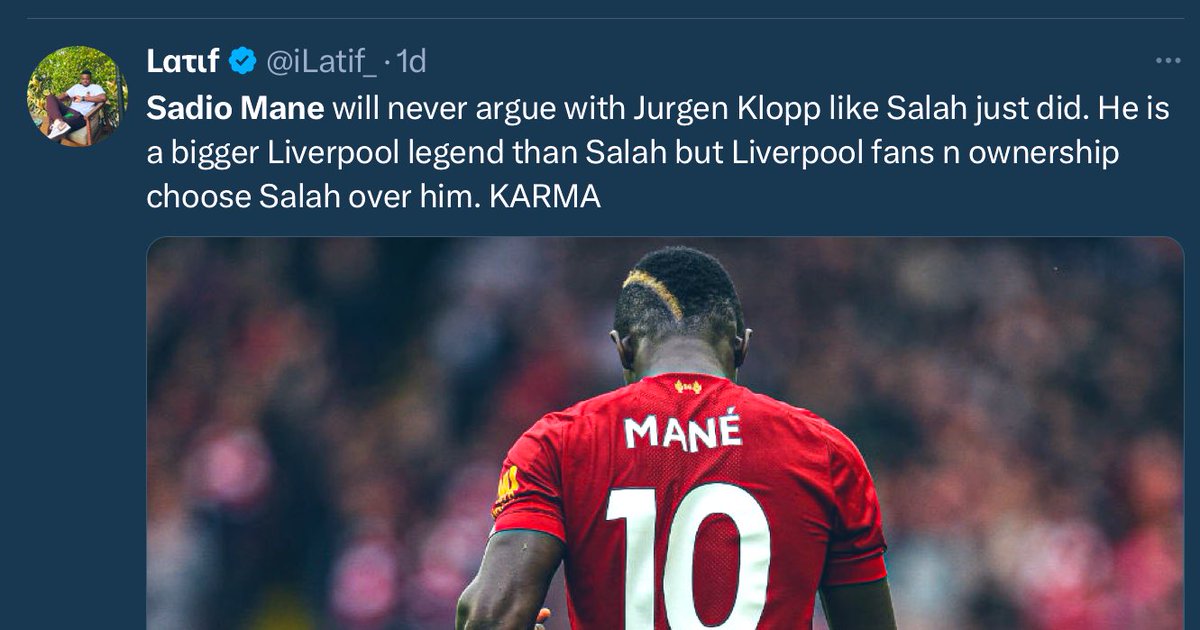 After the Klopp/Salah incident many African accounts supporting Arsenal, Chelsea and MU started tweeting about Mane and slandering Salah. Is this out of love for a West African brother, hatred of a North African player or revenge after all the years Salah tortured their clubs?