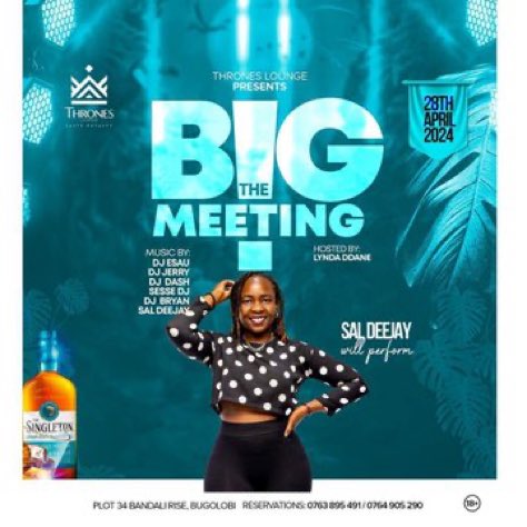 It’s @TheSaldeejay’s Night at #TheBigMeetingBrunch 🤤🎶🔥 Let’s fall in for a night party alongside other deejay sets!💯 That’s how we are wrapping up the weekend at @throneskampala 📍 #ThronesKampala
