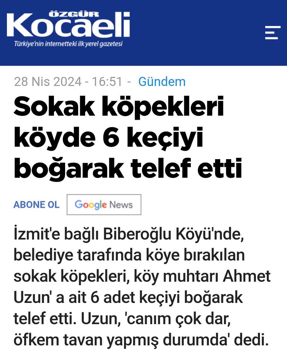 Başıboş köpekler köyde 6 keçiyi boğarak telef etti.

Buraya dikkat!

'Belediye tarafından köye bırakılan köpekler.'

Bunun bir düşman saldırısı olduğunu, rüşvet alan tüm yöneticilerin düşmana çalışan işbirlikçi hainler olduğunu daha nereye kadar söyleyeceğiz?