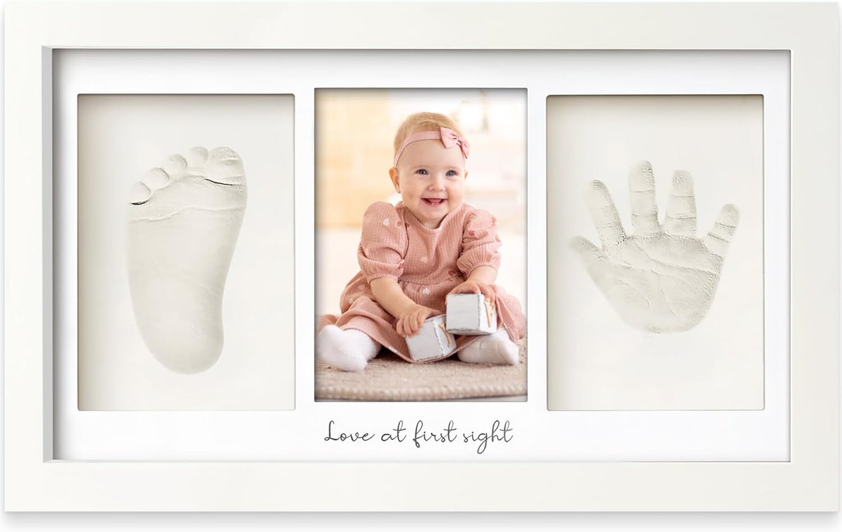 Mother's Day Gift Idea! Baby Hand and Footprint Kit - Baby Footprint Kit, Newborn Keepsake Frame, Baby Handprint Kit,Personalized Baby Gifts, Nursery Decor,Baby Shower Gifts for Girls Boys, Mother's Day Gifts (Alpine White) shopstyle.it/l/caO3O