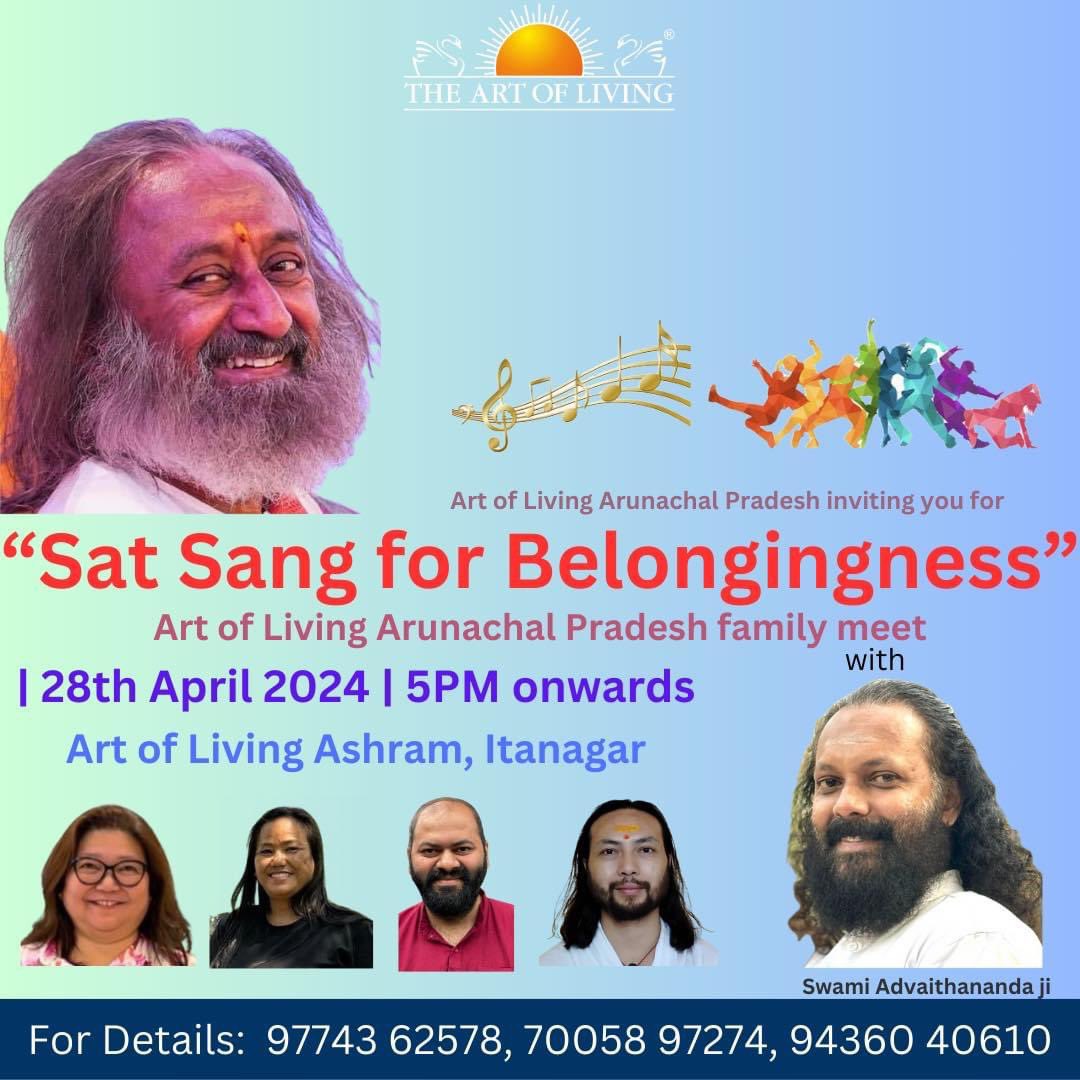 #SatSangforBelongingness (an evening with Music, Wisdom & Meditation) today evening at @ArtofLiving #Itanagar ashram #ArunachalPradesh