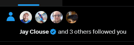 I just got my first BIG follower. Since joining 𝕏 in Jan 24, I gained: ❖ 500k+ impressions ❖ 180+ email subs ❖ 860+ followers But nothing can beat the feeling of Jay Clouse following me. I must be doing something right. Thanks @jayclouse for the kind gesture. Helping…