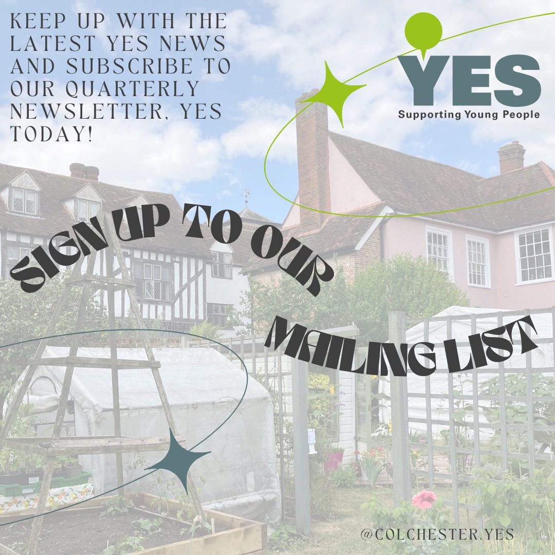 💬Keep up to date with the latest YES Colchester & Tendring news by subscribing to our E-shot newsletter, YES today delivered directly to your inbox each quarter. ✉️Tap to subscribe: yesyouthenquiryservice.org/contact/subscr…