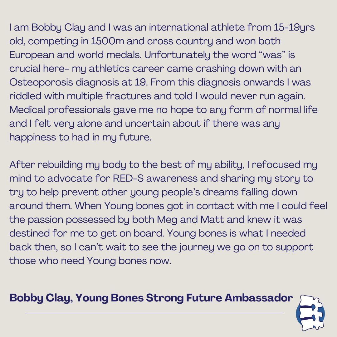 We are excited to announce that Bobby Clay is joining the Young Bones team.

The former GB athlete joins as an ambassador helping to get the voices of young people with low bone density heard! Swipe to read more!