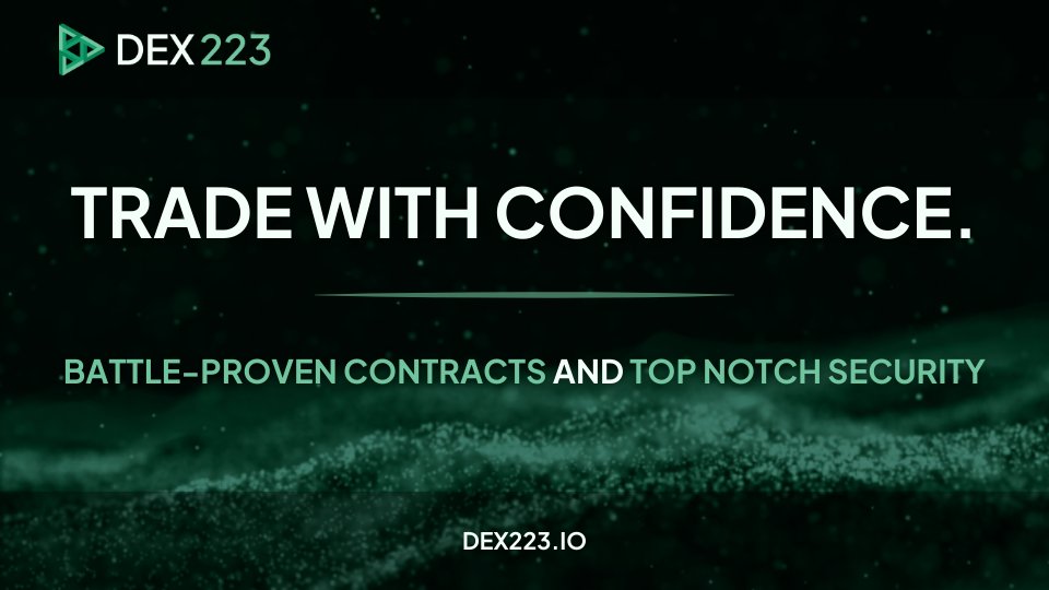 Trading on #Dex223 has been a game changer!

The security of #ERC223 Tokens means I can focus on my strategies, not on safety concerns.

Join the #DeFiRevolution and trade smarter!

#DEX223 #ERC223 #Crypto