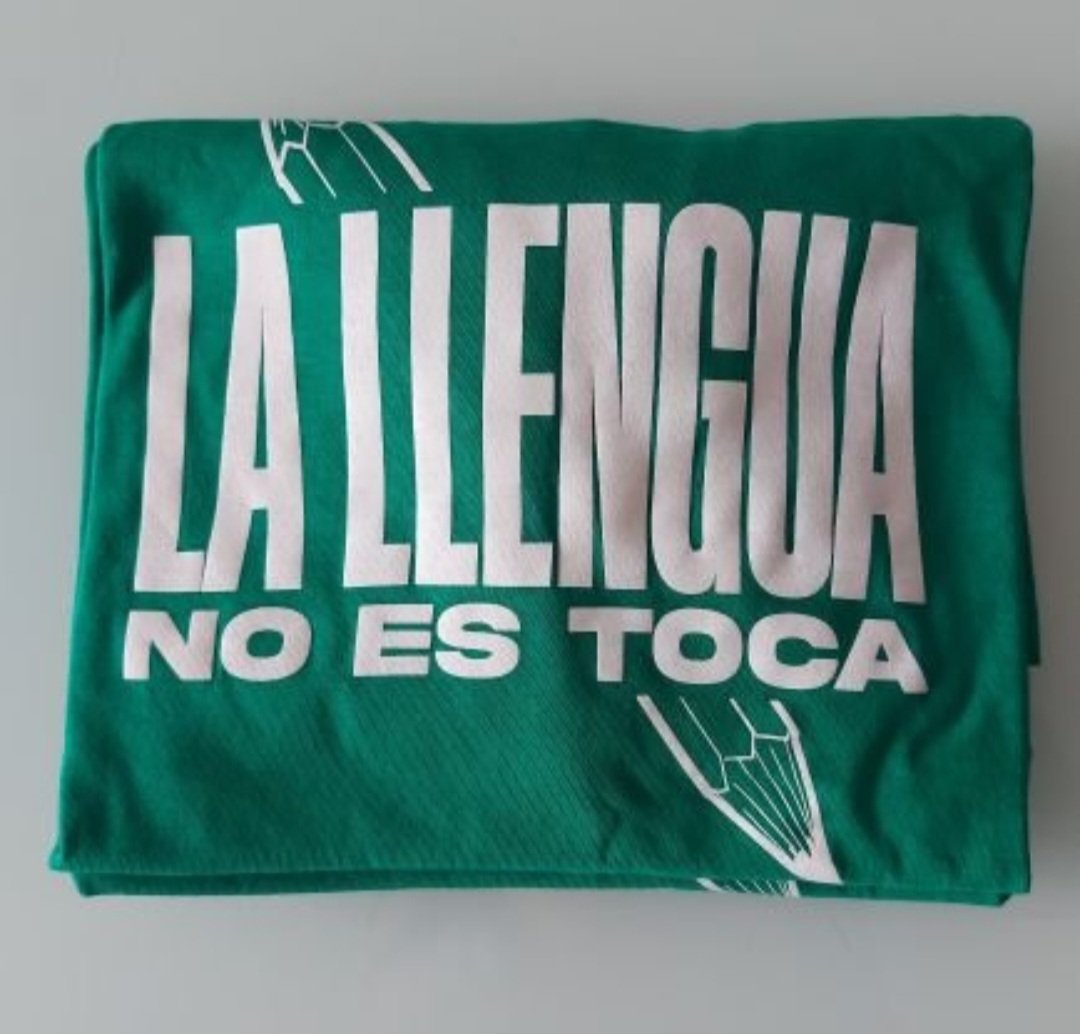 Més que banderes, ahir pels carrers de València hi havia samarretes verdes.

Moltes més del que semblava amagades per jaquetes pel fred que feia.

La defensa de la llengua serà la unió front al castellanisme

#25Abril
#LaLlenguaNoEsToca