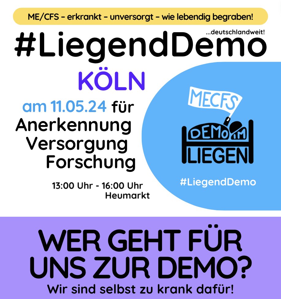 LiegendDemo's tweet photo. #MECFS #PostCovid #PostVac #longcovid #Belastungsintoleranz #mecfsawareness #FFM #PEM #MyalgischeEnzephalomyelitis #longcovidsyndrom #MEAwarenessDay #liegenddemo #trauergang #demo #MillionsMissing #demonstration #Köln #cologne #Köln1105 #KölnLiegendDemo #KölnEvents #cologneevents https://t.co/blNBoqReBl