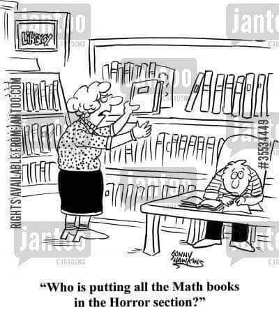 Ever feel like your algebra homework is trying to summon something from another dimension? 

#MathIsTheNewHorror #HorrorSection #LibraryLaughs #MathPhobia #BookishHumor #BibliophileFun #BookLoverMemes #NerdHumor #ReadingMemes