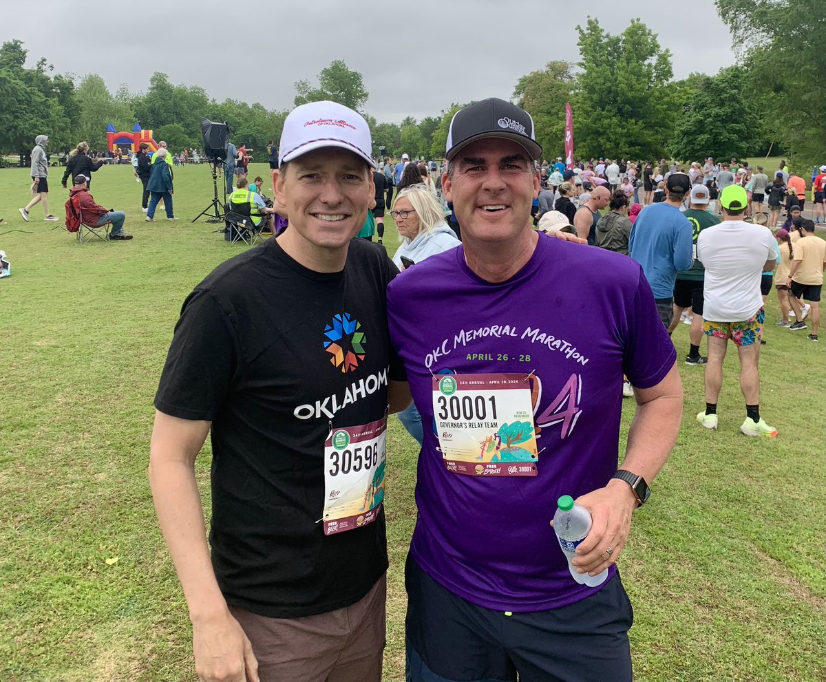 Ran in the @OKCMarathon this morning, and our Senate Relay Team did great! Every year, this event honors the lives that were lost in the Oklahoma City Bombing and raises money for the OKC National Memorial & Museum. I’m always honored to be a part of it. #RunToRemember