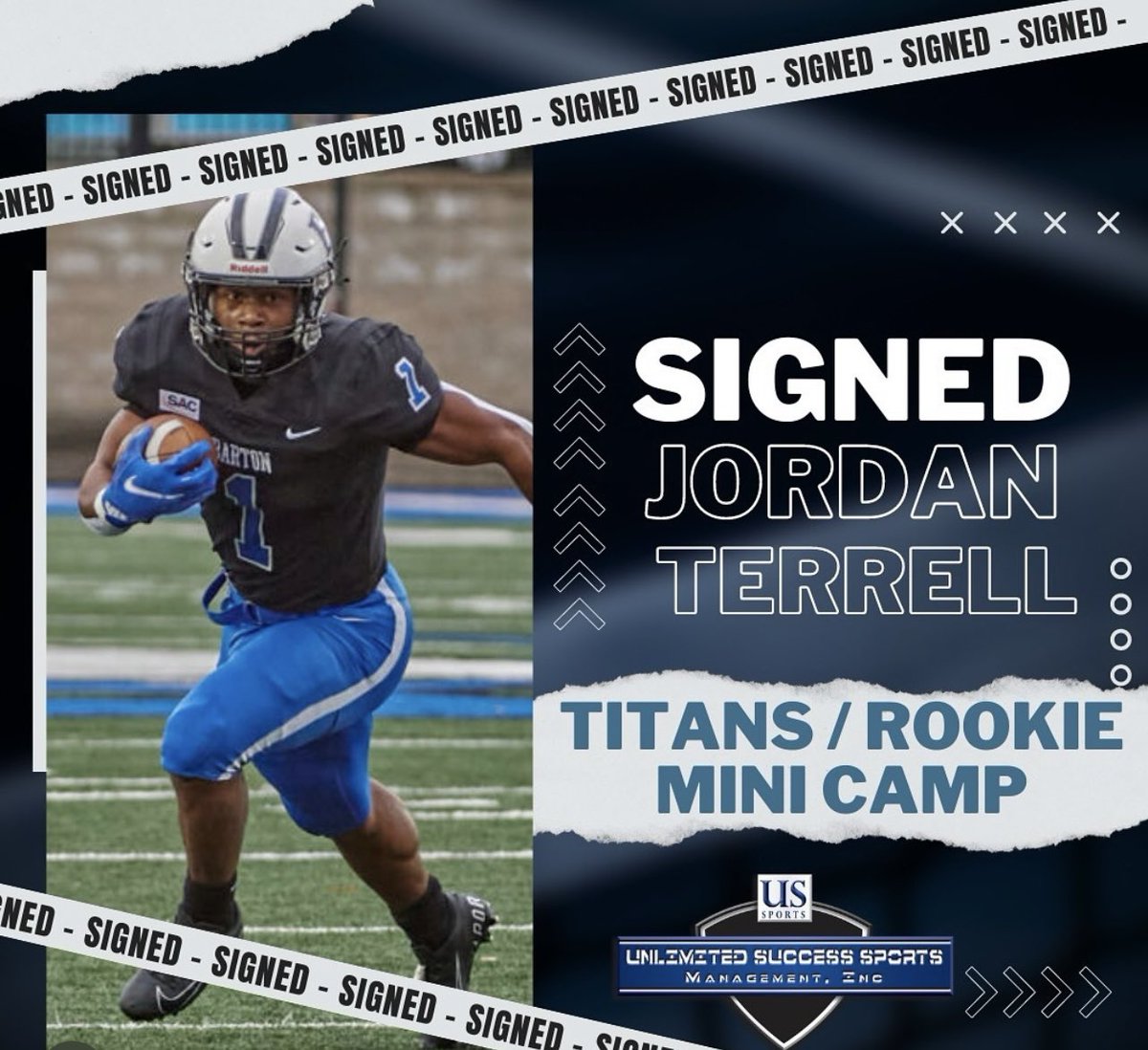D2 All-American Barton College RB Jordan Terrell has signed with the @Titans as an UDFA!! Considered as one of the top RBs in D2 over the last 3 seasons, Terrell led all levels of the NCAA in rushing through week 3 in 2023, was the all-purpose yards leader for D2 in 2023, and