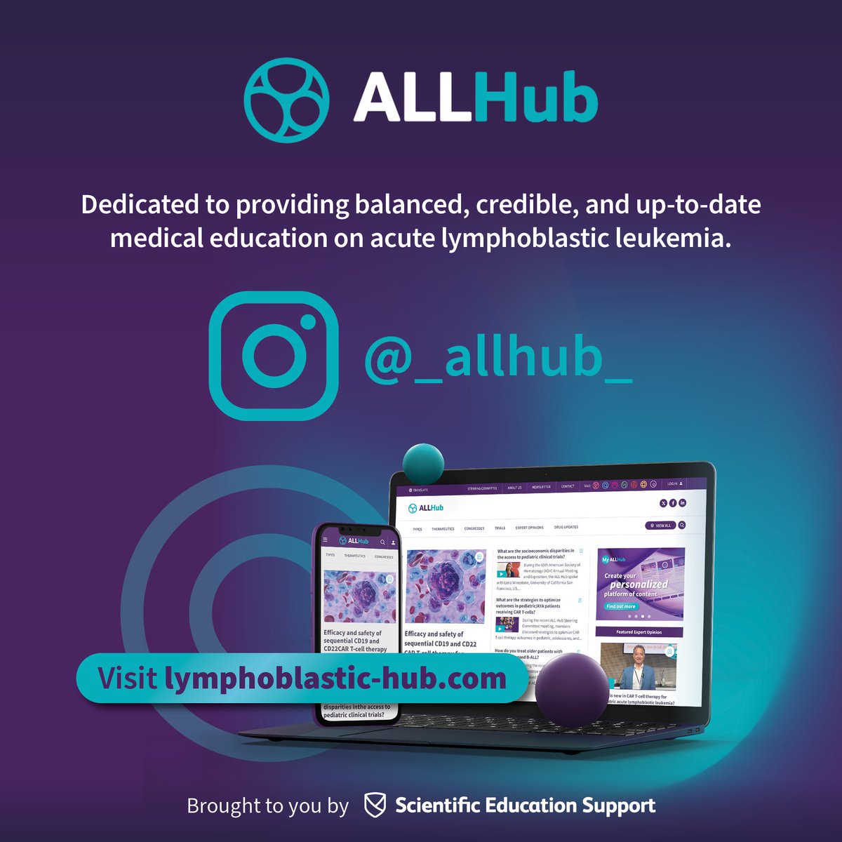 🚨 New account alert! 🚨 

We now have an Instagram account: @_allhub_ 

Stand by for all the exciting content we have coming soon. Click the follow button now! 

#AcuteLymphoblasticLeukemia #ALLsm #Leusm #MedNews #MedEducation