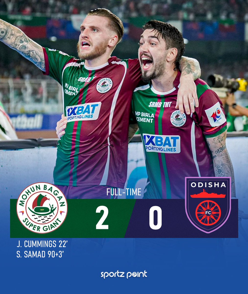 𝐅𝐓: 𝐌𝐁𝐒𝐆 𝟐 - 𝟎 𝐎𝐅𝐂 (𝐀𝐠𝐠 𝟑-𝟐)

MOHUN BAGAN HAS QUALIFIED FOR THE ISL FINALLLLLLLLL 😍💪💚❤️

#MohunBagan #MohunbaganSupergiants #ISL10 #ISL2024 #MBSG #MBSGOFC