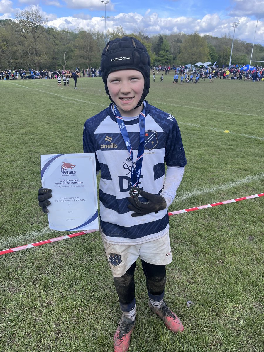Jacob has had a full day of rugby today at the Wilmslow Festival. His team won all their matches with Jacob scoring in all but one 🏉🏅#sport #rufc @mesne_lea @mrsunsworth35