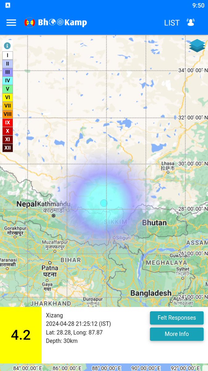 Earthquake of Magnitude:4.2, Occurred on 28-04-2024, 21:25:12 IST, Lat: 28.28 & Long: 87.87, Depth: 30 Km ,Location: Xizang, for more information Download the BhooKamp App riseq.seismo.gov.in/riseq/Interact… @KirenRijiju @Ravi_MoES @Dr_Mishra1966 @Indiametdept @ndmaindia