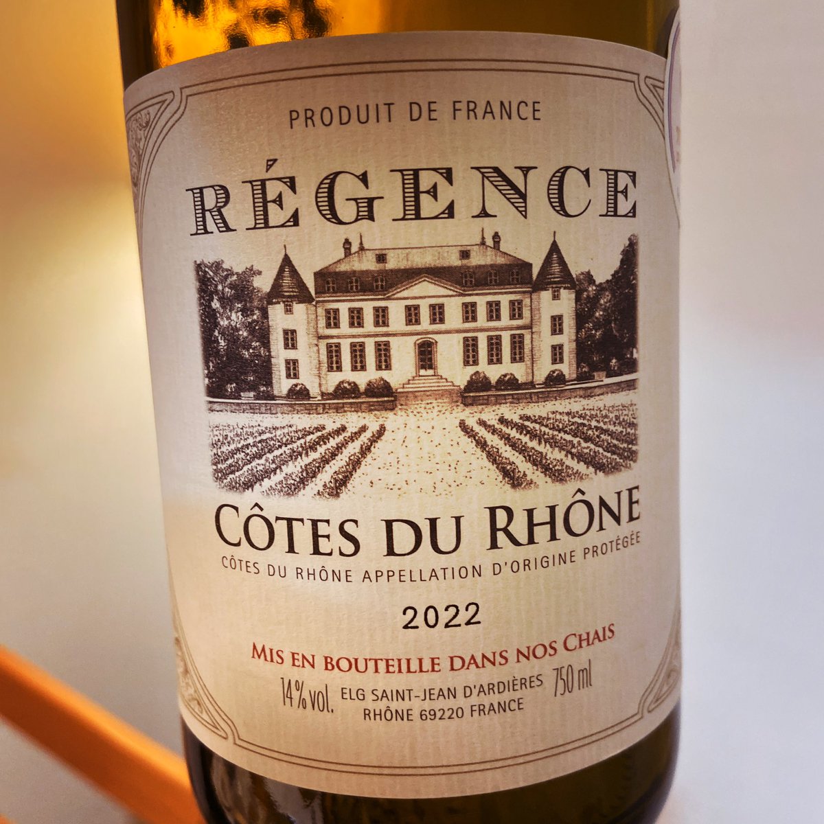 ローヌの赤。Régence Côtes du Rhône 2022 #wine #rhone #cotesdurhone #rhonewine