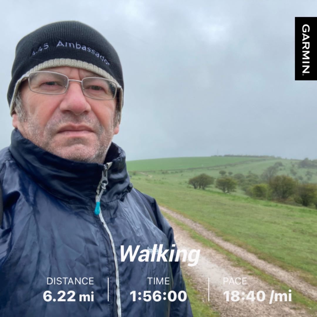 Up on the South Downs and back to the sea…. #walking #training #southdowns #raining #brightonandhove