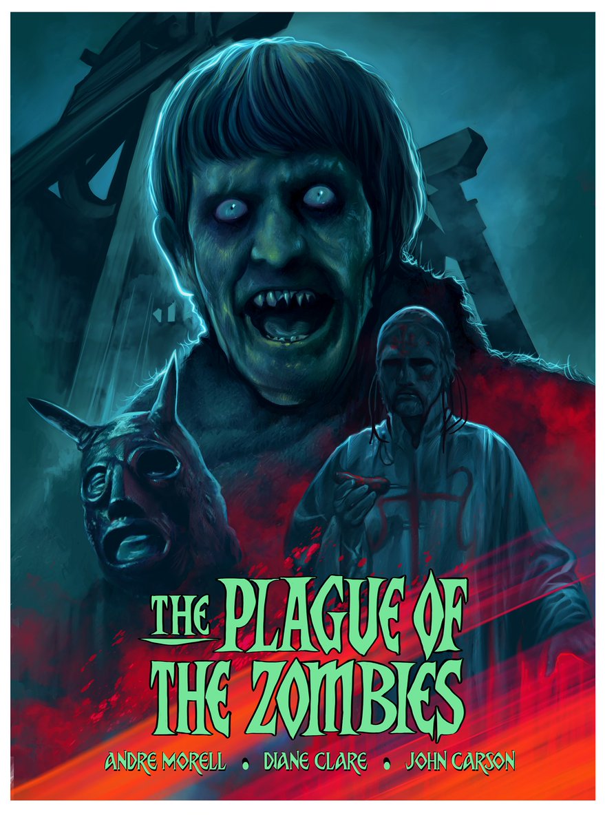 Poster for the Hammer horror film 'Plague of the Zombies', painted (digitally) 2021. #HammerHorror #Zombies @HammerGothic