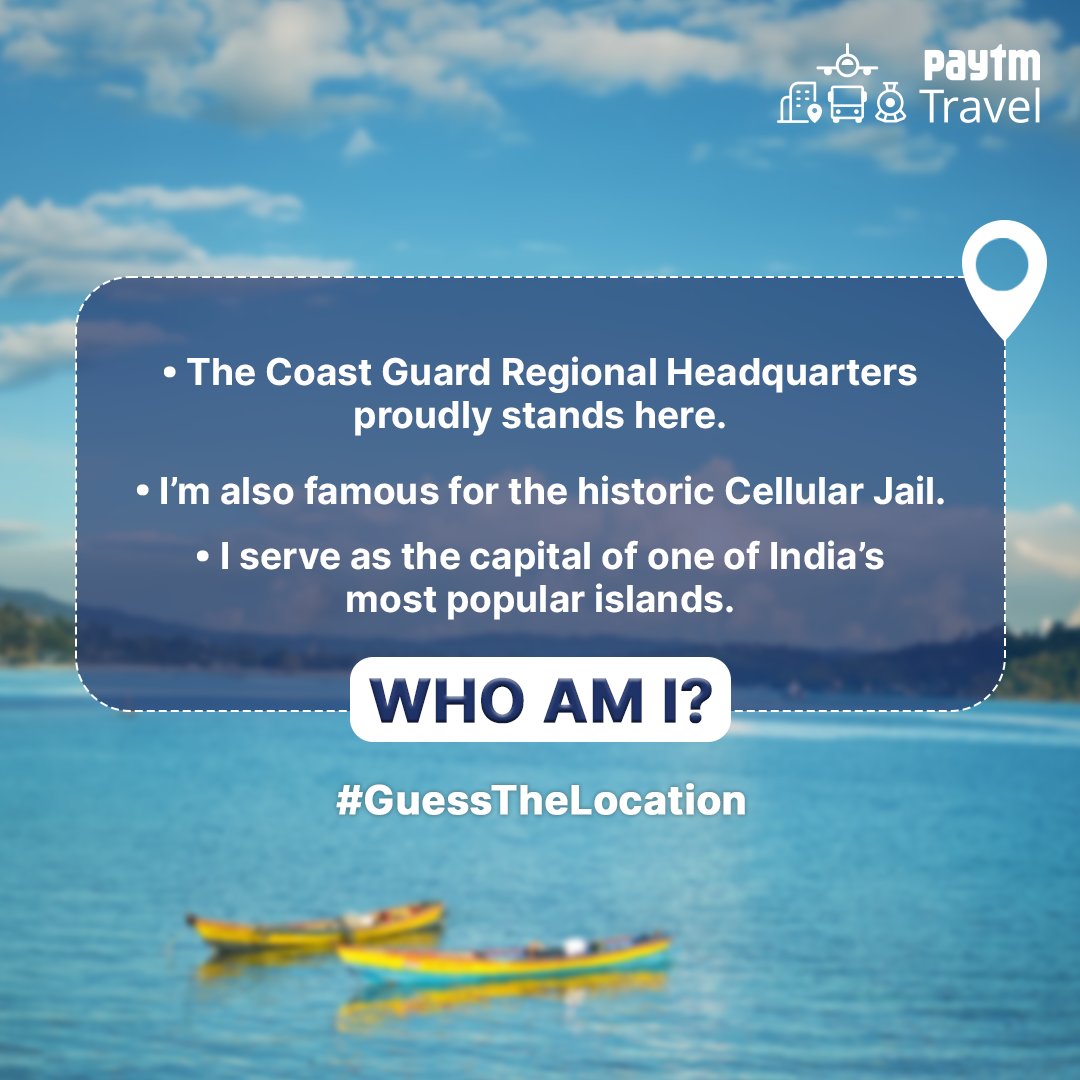 Hint: I'm the capital of a union territory where India's only active volcano is located! Can you #GuessWho I am? #GuessTheLocation #DestinationOfTheWeek #TravelDestination #Quiz #Travel #PaytmKaro