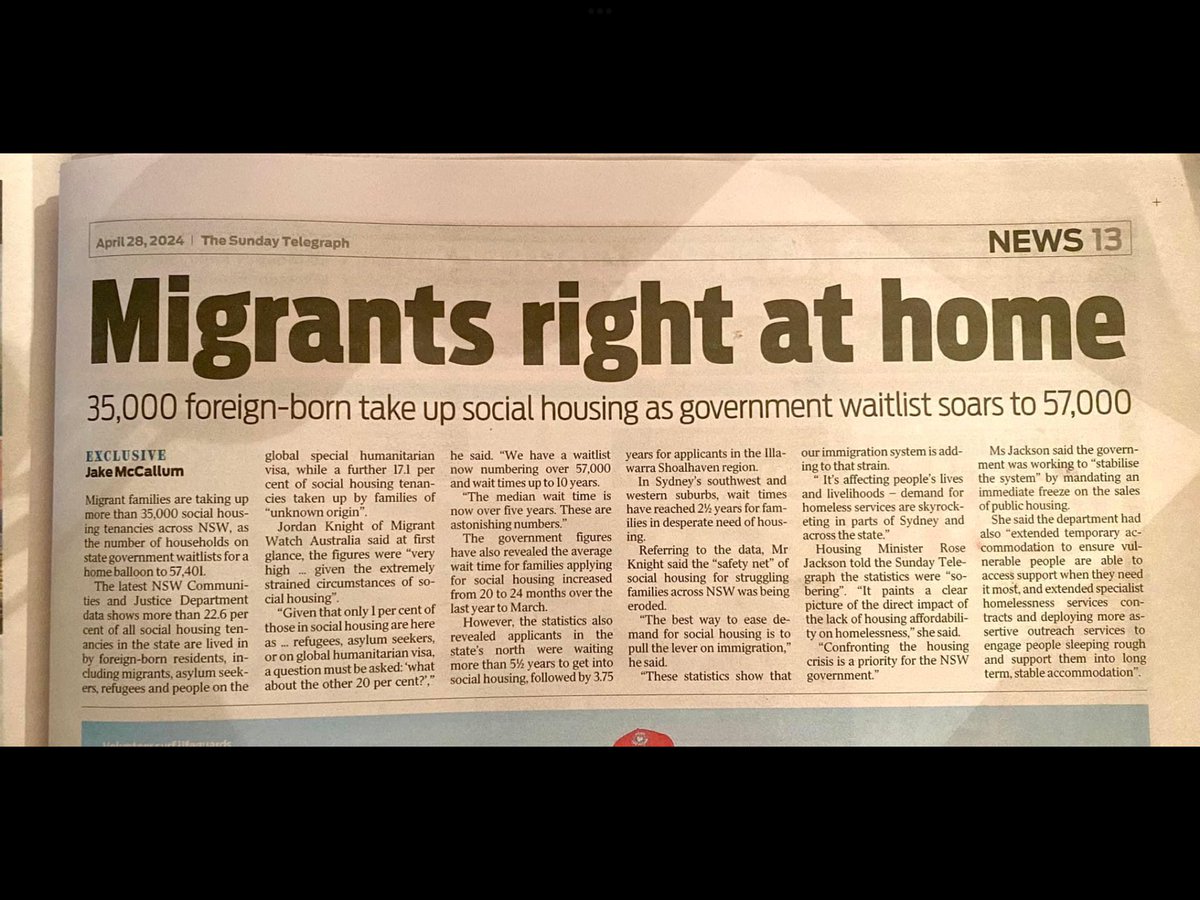 So 35000 migrants take up our social housing, with us taxpayers footing the bill.
It’s time Aussies came first
We should STOP IMMIGRATION immediately & support suffering Australians.
We have Aussies living in tents. 
Some can’t afford food. 
FO we are full. 
#EnoughIsEnough