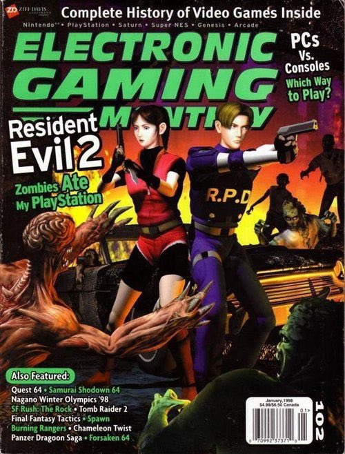 Vintage RE2 cover from EGM, 1998