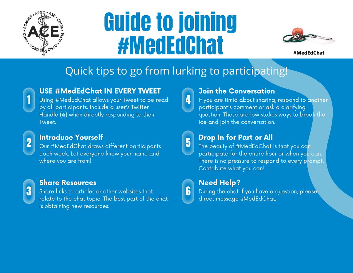 #MedEdChat begins in 30 minutes! If you're new to live chats, this guide will give you a quick tutorial on how to make the most of it! #meded