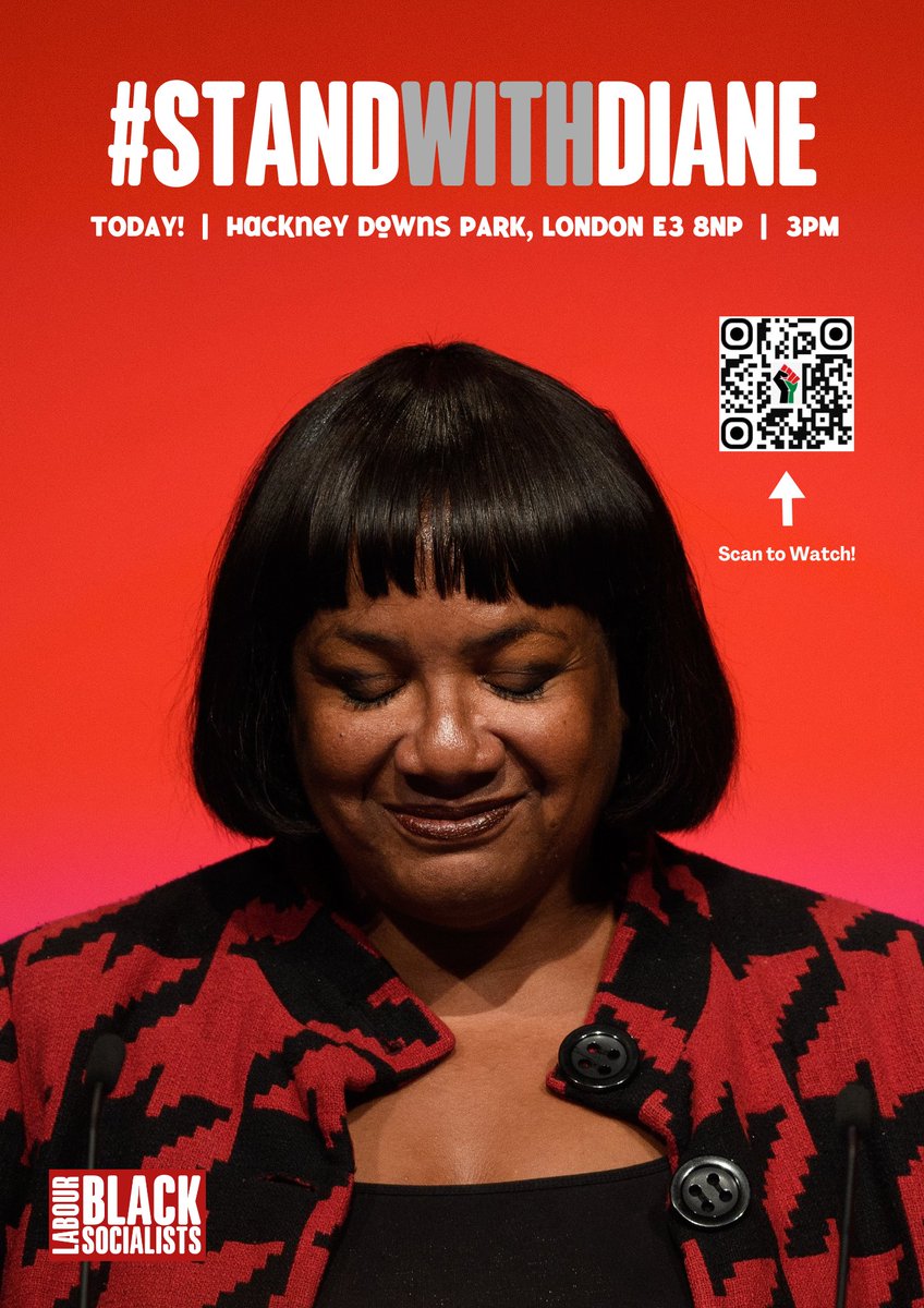 👇🏾We're asking all #Socialists and #socialistmedia to #StandWithDiane this #SocialistSunday! Join the @StandwithDiane Solidarity Rally this afternoon @ 3pm in #Hackney or watch online! shorturl.at/cwEZ4