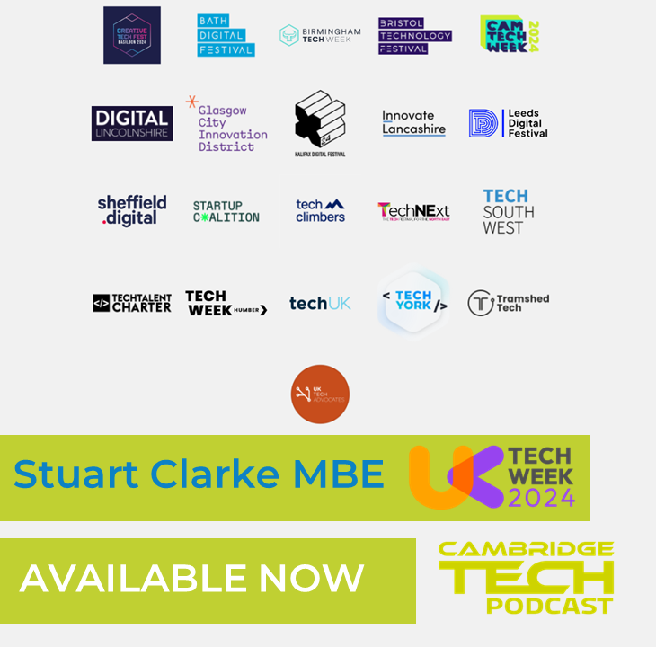 This last week, @uktechwk was launched, and a host of events took place across the UK in celebration. We asked it’s Founder, @StuartClarkeUK MBE, to talk to us about the inspiration behind creating an umbrella platform to showcase tech communities across the UK #CamTechPod