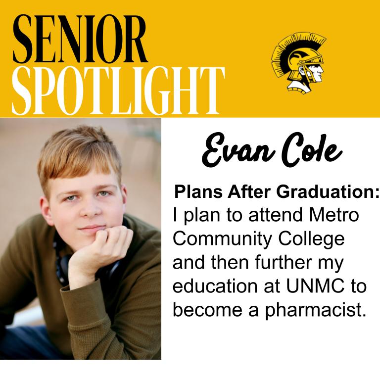 Meet Senior, Evan Cole! Evan's favorite teacher is Mrs. Munch because she has supported him so much since he moved here. 

Congratulations Evan! Best of Luck in all you do! 

#Classof2024
#TCPride