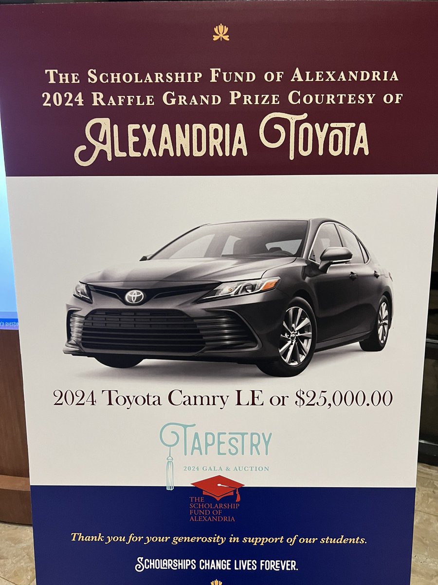 Another year, another ASF Gala, another generous donation from Alexandria Toyota. And the best part is that every year Alexandria Toyota buys 100 raffle tickets for ACHS teachers, and this year a teacher won! #DealersDoGood