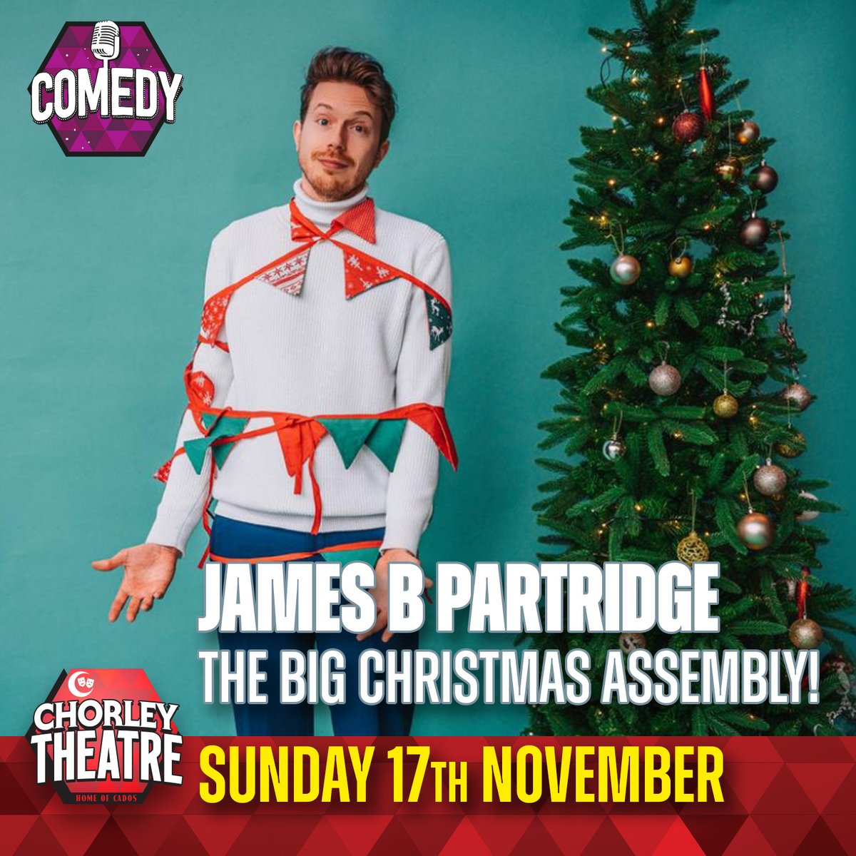 Thanks to everyone who enjoyed the Primary School Bangers last night. James B Partridge is back on Sunday 17th November with the Big Christmas Assembly. Book now! ticketsource.co.uk/chorleytheatre…