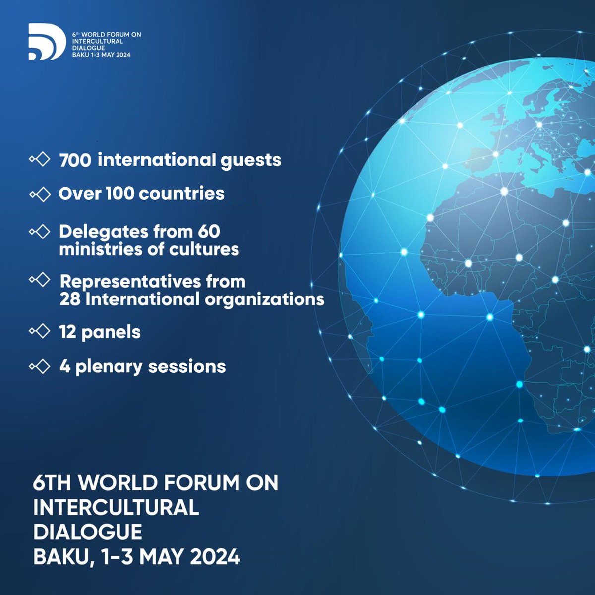 VI World Forum of Intercultural Dialogue Finalizes Registration Process with 700 Foreign Guests Confirmed

Details: t.ly/nokXF

#Azerbaijan #WFID6 #DialogueForum #BakuProcess2024 #PeaceThroughDialogue #Dialogue4PeaceandGlobalSecurity #forum #multiculturalism