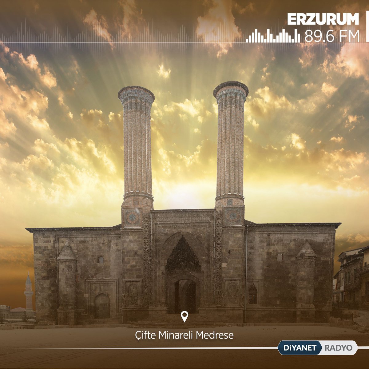 📸 Çifte Minareli Medrese / Erzurum 📍 Erzurum Frekansımız: 89.6 FM