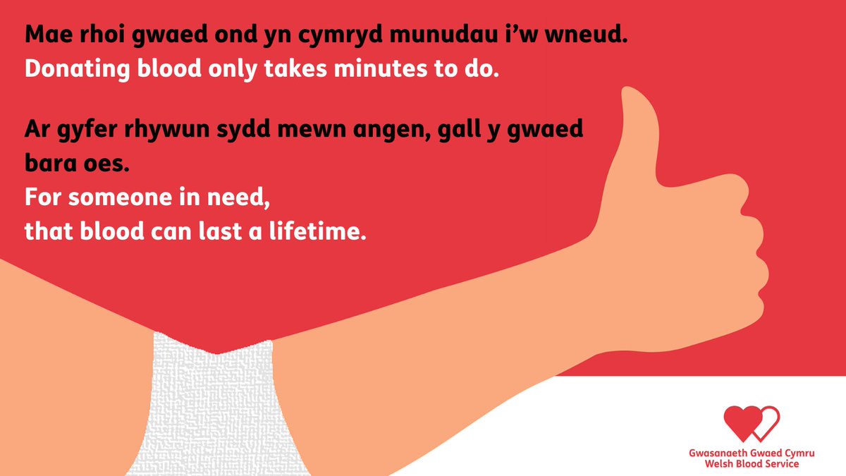 In under ① hour, you could save up to ③ lives by giving blood with @WelshBlood! ❣️ Make an appointment today: orlo.uk/0xElj