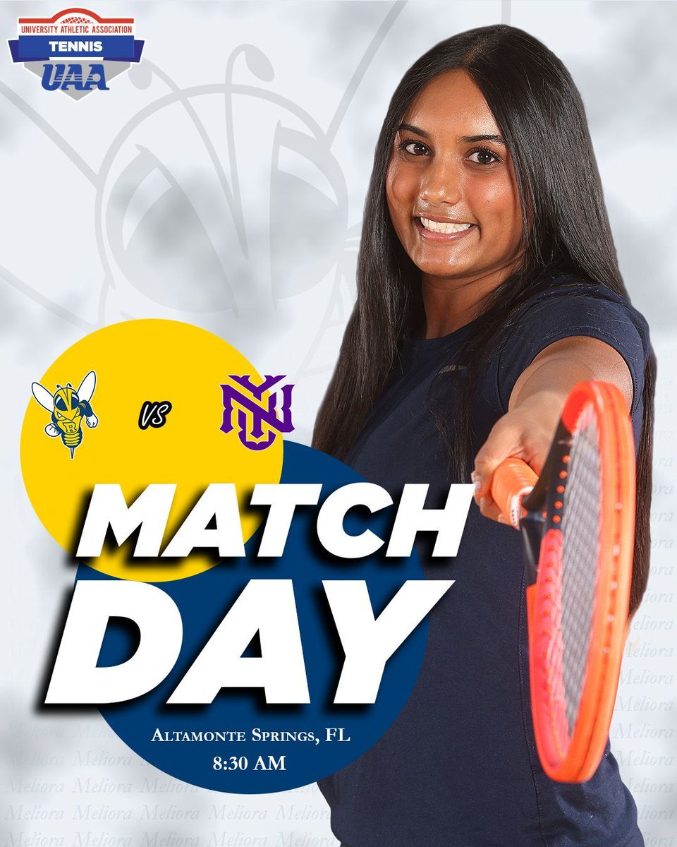 Rochester Athletics (@uofrathletics) on Twitter photo 🎾 IT'S UAA MATCHDAY‼️ 🎾
The <a href="/UR_Tennis/">University of Rochester Tennis</a> women wrap up the 2024 UAA Championships with the seventh-place match against the Violets!!!
🆚: #7 NYU
⏰: 8:30 a.m.
📍: Altamonte Springs, FL
📊: buff.ly/3wcxm7U
#GoJackets 🎾 IT'S UAA MATCHDAY‼️ 🎾
The <a href="/UR_Tennis/">University of Rochester Tennis</a> women wrap up the 2024 UAA Championships with the seventh-place match against the Violets!!!
🆚: #7 NYU
⏰: 8:30 a.m.
📍: Altamonte Springs, FL
📊: buff.ly/3wcxm7U
#GoJackets