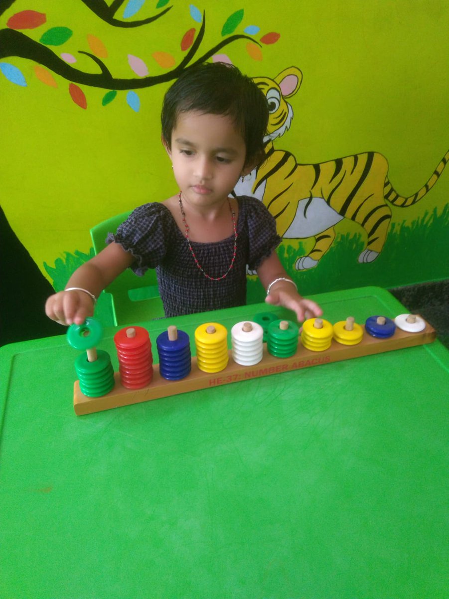 #toddlers are busy ☺😊 working on their math skills.. Trying hard to count and arrange them. 
#preschooleducation #preschoolnearme #playschool #daycare #childcare #kidslearning