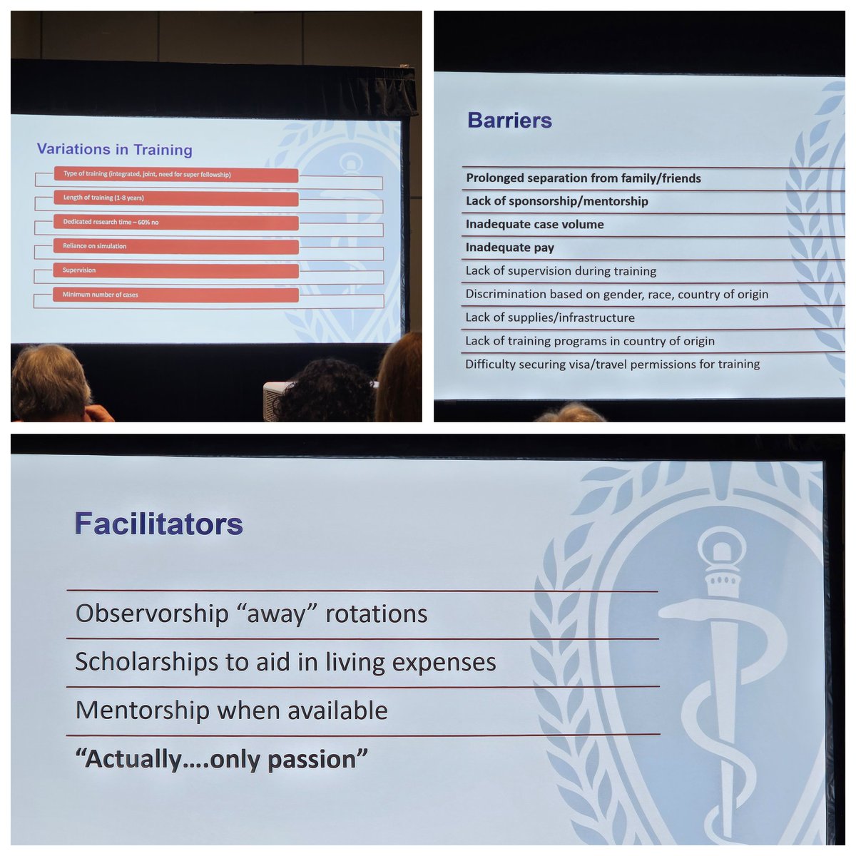 'Trainees from high-income countries are more likely to do steps [in #CTSurgery training progression] earlier [than those in LMICs.].' Excellent presentation by Dr. @RebekahRBoyd @DukeCTSurgery on @GlobalTSRA #CTSurgery training survey. #AATS2024