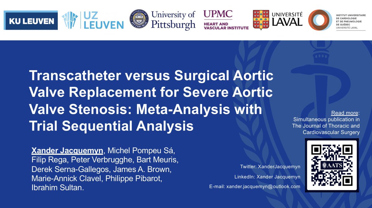 🔜 Join me at #AATS2024 this morning for a robust reanalysis of the pivotal “#TAVR vs #SAVR“ trials using Trial Sequential Analysis, with a simultaneous publication in #JTCVS 🔥 @AATSHQ #StructuralHeart🫀 Fire🔥Orals Theater 2; 4/28/2024 09:18AM @IbrahimSultanMD @M_Pompeu_Sa_MD