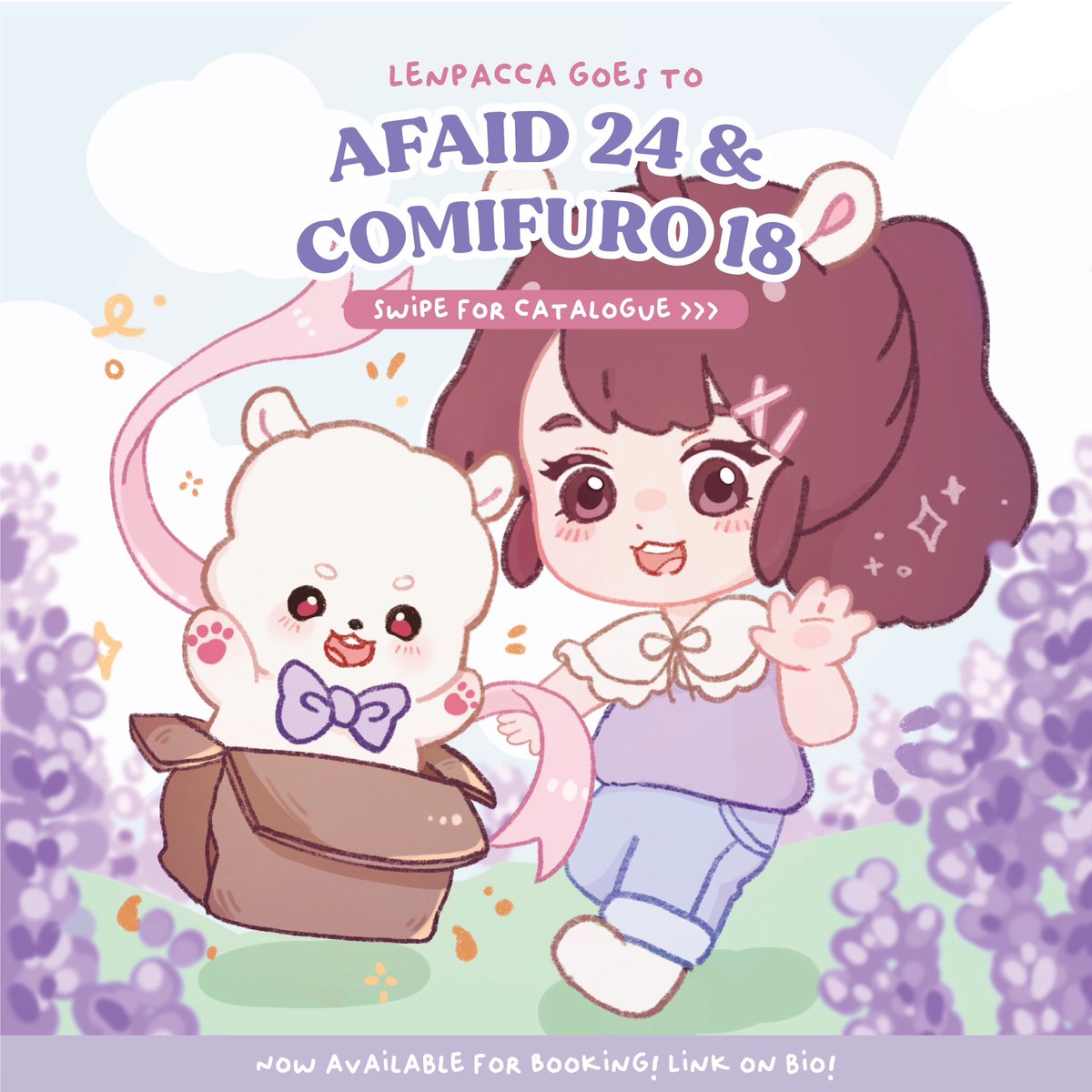 （ 🔁 &amp; ♡ are appreciated! ） 

🌸 Len &amp; Pacca goes to 𝐀𝐅𝐀𝐈𝐃𝟐𝟒 &amp; 𝐂𝐅𝟏𝟖 🌸 
Hii! Here’s my complete catalogue! Can’t wait to see you this May^^!

PO batch 2 &amp; booking now available!
🍄: Pick up/mail order/shopee id
💌 : link on thread!

#cf18 #comifuro18 #afaid24
