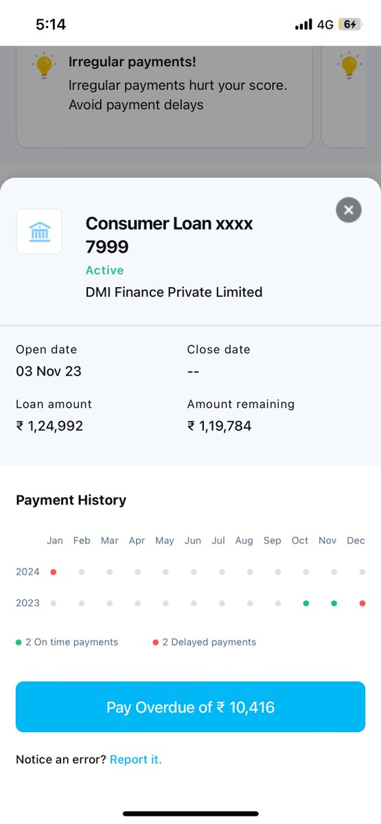 Dear DMi finance can you explain this why it is showing like this is you debited averymonth 10 thousand from my account.@DMIFinance, please verify @hydcitypolice @TelanganaDGP