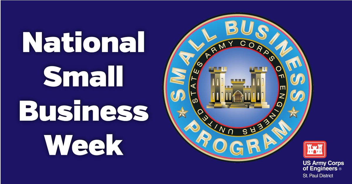 It’s National Small Business Week! Did you know that 94% of the St. Paul District’s awarded contract dollars went to small businesses in fiscal year 2023? Learn more here: ow.ly/VcqE50Qmro0 #BuildingStrong #USACEMVD