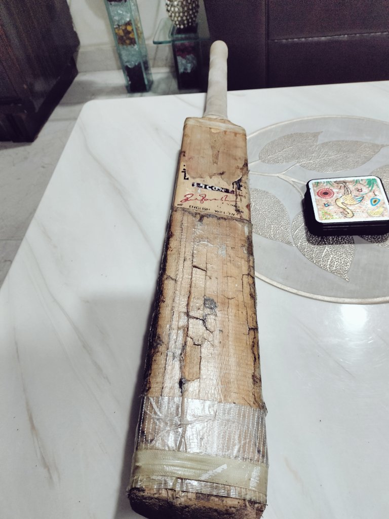 This bat used to be my lifeline at one point of time. SG's Sunny Tonny,pure English Willow. Bought it from Meerut for 3500 Rs in 2003. Can it be restored? #Cricket