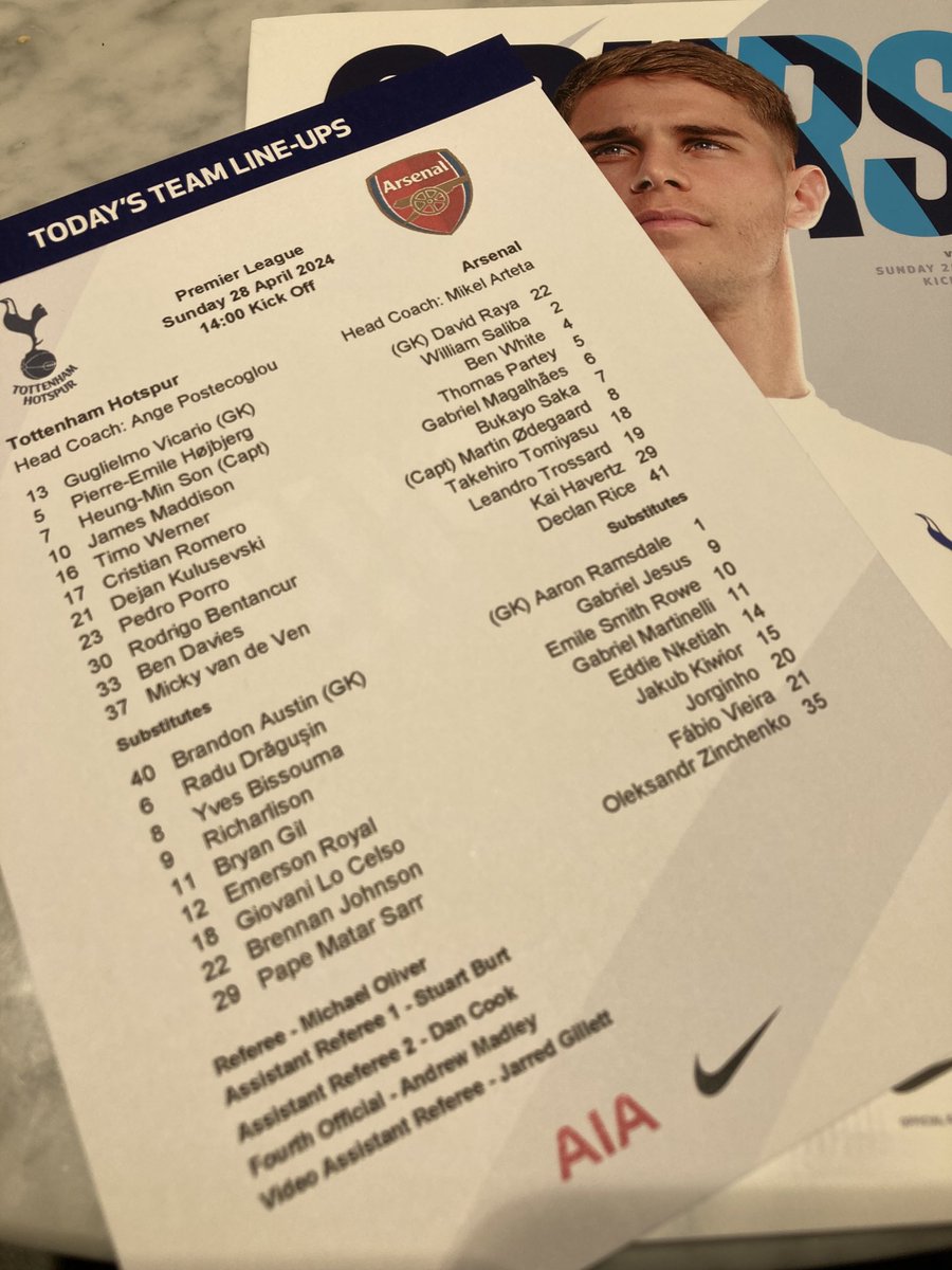 NLD teams from Tottenham ⚪️ Spurs go for extra bite after the Newcastle debacle with Hojbjerg for Bissouma & Kulu for Johnson Davies for injured Udogie 🔴 Arsenal unchanged from the 5-0 v Chelsea… why change? Follow it here ⬇️ dailymail.co.uk/sport/live/art…