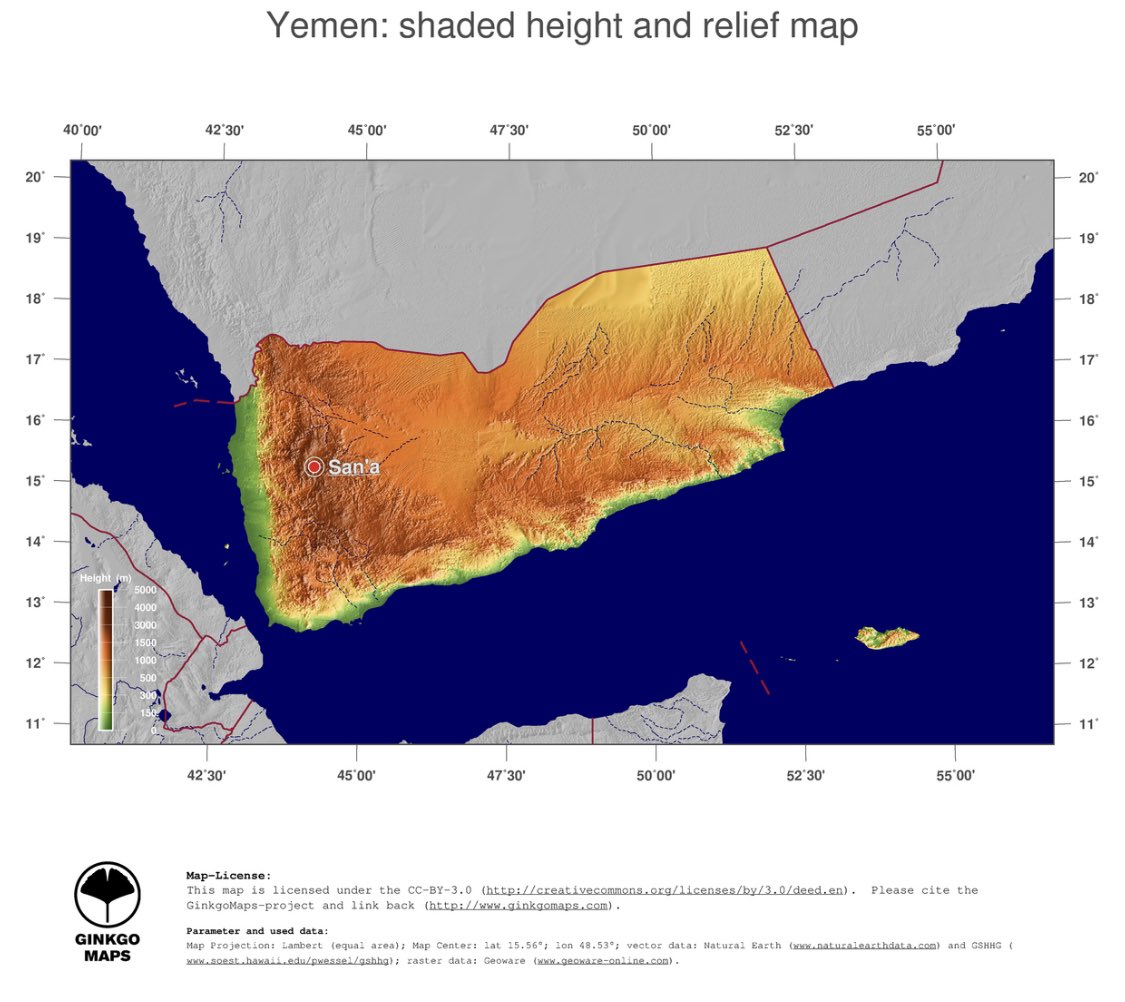 Yemen 🇾🇪 topography.
