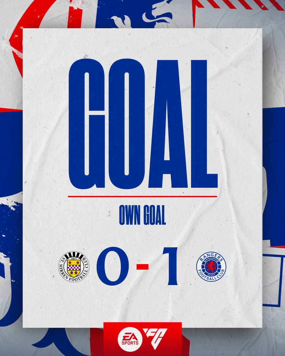 GOAL! The opening goal for Rangers. Diomande's header is sent into back of the net by James Bolton as he attempted to clear the danger.