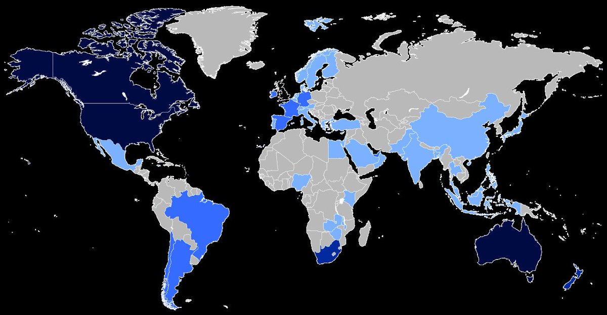 The global British diaspora amounts to some 200 million people worldwide 🇬🇧 That's much larger than the Irish 🇮🇪 (80 million), the Italians 🇮🇹 (80 million), the Chinese 🇨🇳 (60 million), and the Indians 🇮🇳 (32 million). Bizarrely under-studied and under-utilised.