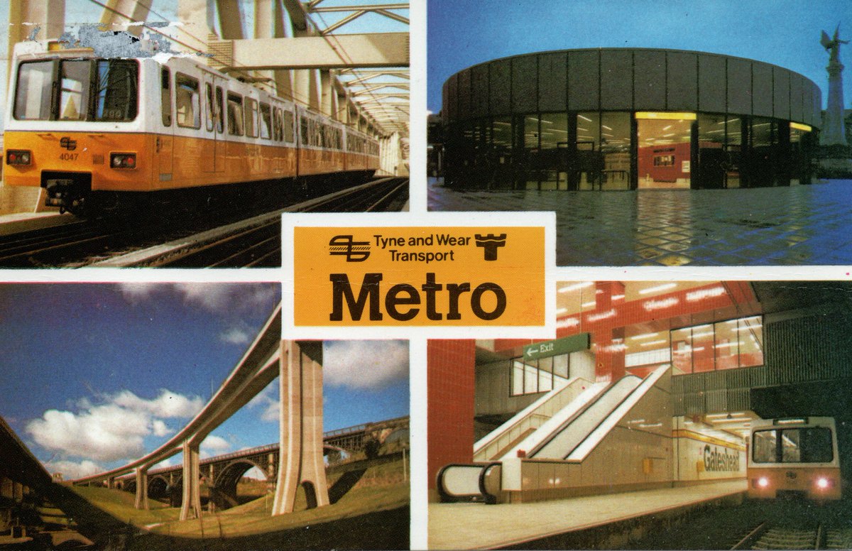 #NewcastleUponTyne Postcard view of Tyne and Wear Transport Metro, undated.
